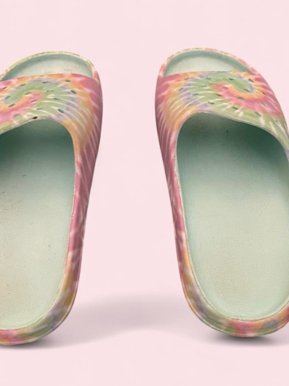 Simply Southern Pastel Tie-Dye Slide Sandals - Mint, Pink, Yellow